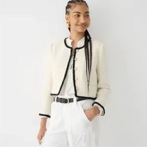 NWOT J. Crew | Louisa lady jacket in maritime tweed | Natural | Size 8